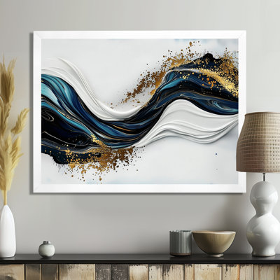 «Ranier Golden Silence Of Minimal Marble River II», art mural minimaliste sur toile