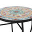 Table de bistro ronde en mosaïque, table d'appoint de patio avec base en métal artistique