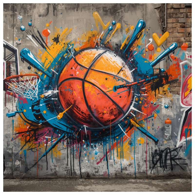 Couvertures Graffiti Basketball Art, 60in W x 80in H