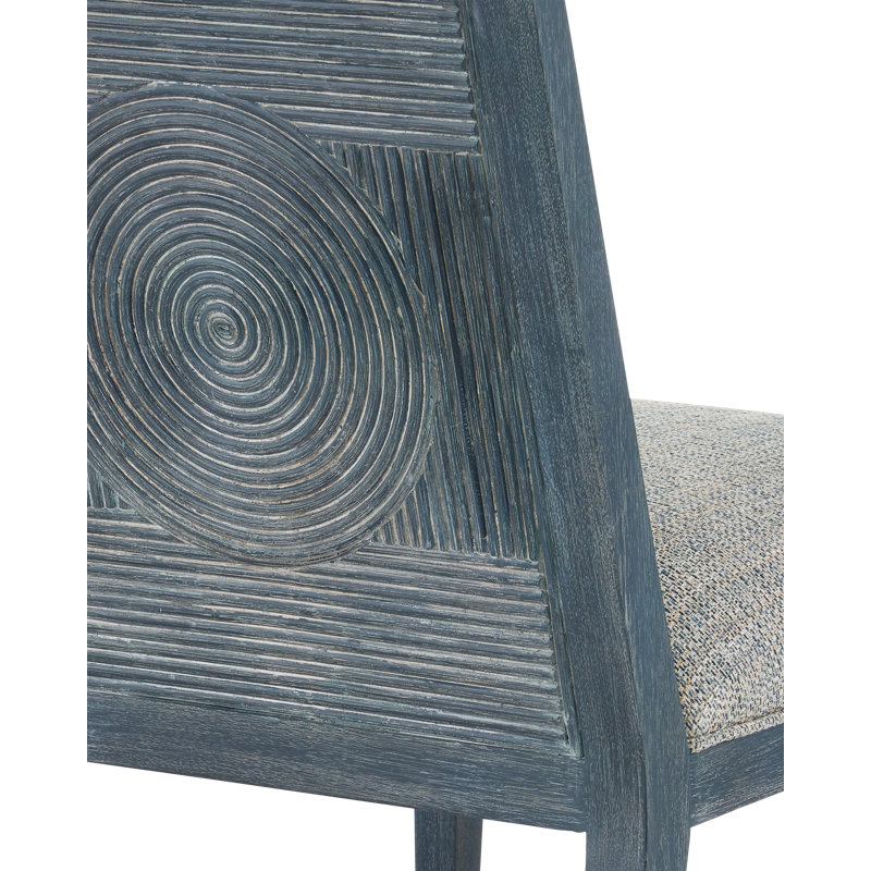 Santos Vintage Side Chair, Barrett Dusk, Gray Polyester Blend, Vintage Navy