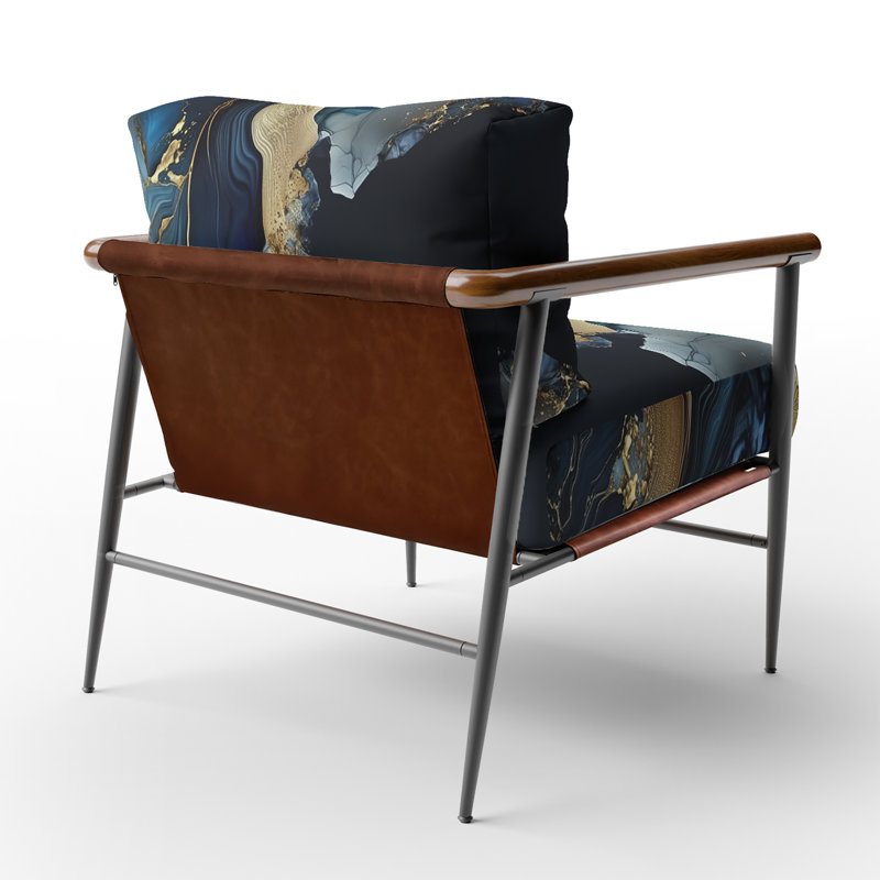 Crillon - Fauteuil d'appoint rembourré en marbre, Noir, noir, noir, noir
