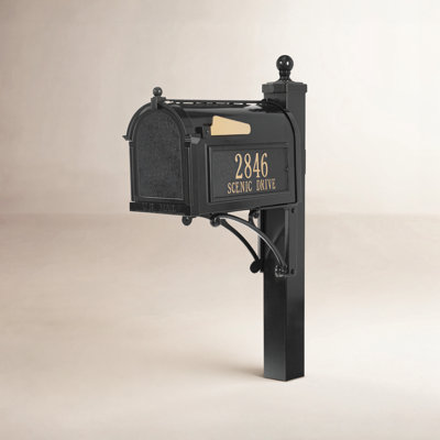 Aluminum Post Mounted Mailbox with Magnetic Closure