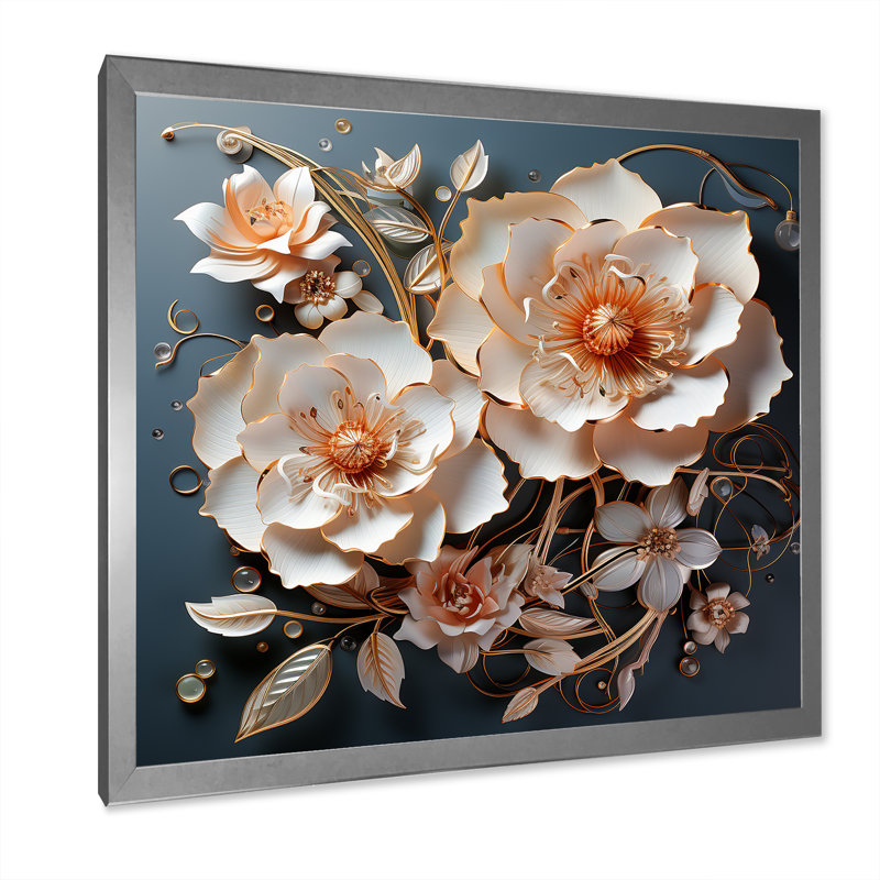 Modern Modern Roses Transparent Romance sur toile, Cadre simple argenté, H 36 po x l 36 po x P 1,5 po