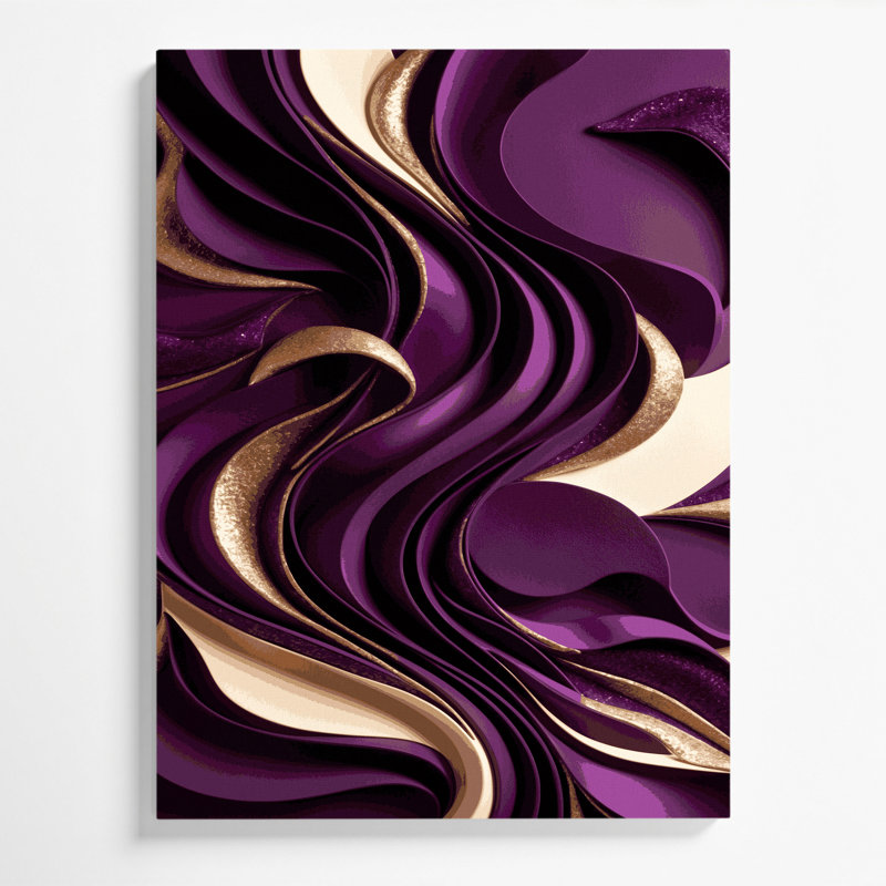 Abstract Shapes 27 Purple Canvas Wall Art