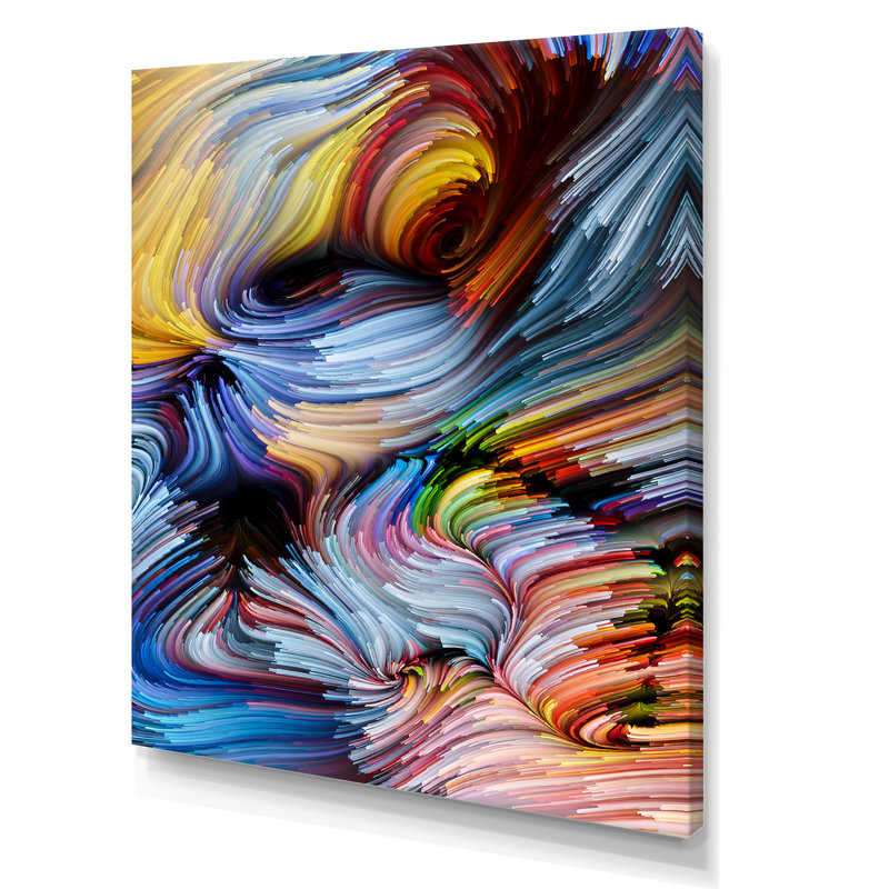 Élégance de l'art liquide - œuvre d'art moderne sur toile, H 20 po x l 12 po x P 1 po, Toile tendue