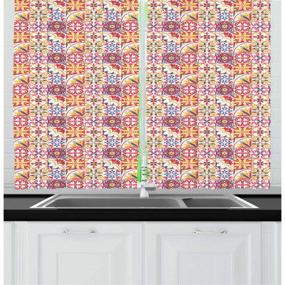 Floral Tailored Kitchen Curtain