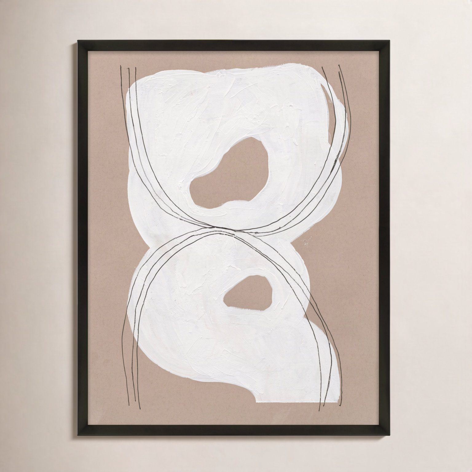 Malta "Free Form 1" Painting by Andrea Stokes, Black, 20" H x 16" W x 1.25" D