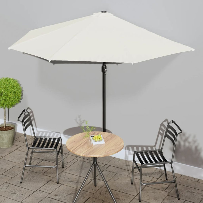 Hudson Oaks Balcony Parasol, Beige, 87.8" H x 118" W