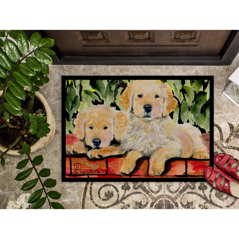 Paillasson anti-dérapant d’intérieur Golden Retriever Sugden, Rectangle 2 pi x 3 pi
