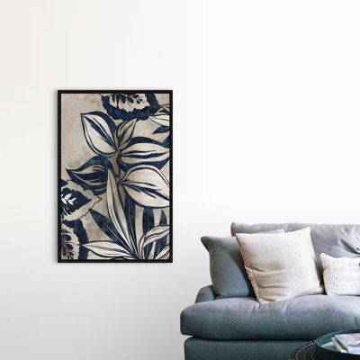 Reproduction d’art sur toile, "Blue feuillage I" par Eva watts
