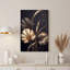 Feuilles métalliques dorées et bronze sur fond sombre, tableau sur toile-714081347