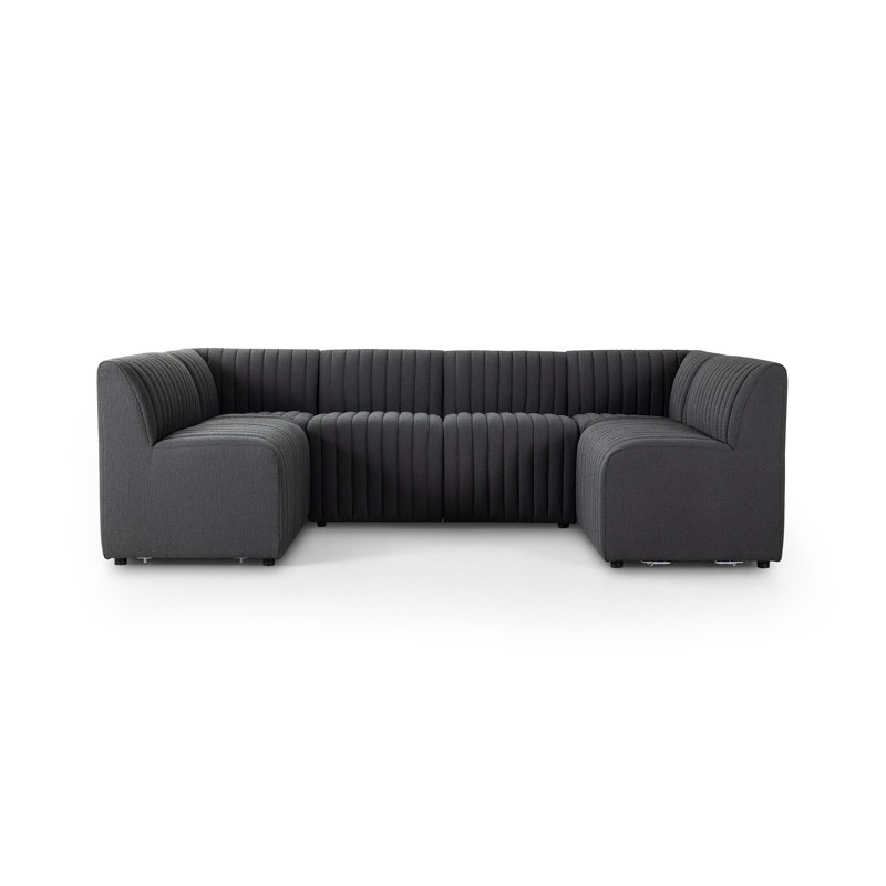 Brandt Symmetrical Modular Corner Sectional, Fiqa Charcoal Boucle, 31.5" H X 106" W x 66.5" D