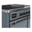 Cuisinière à induction de 40 pouces avec 6 éléments à induction en bleu gris (garniture brunie) Majestic III Series-124828868-124828854