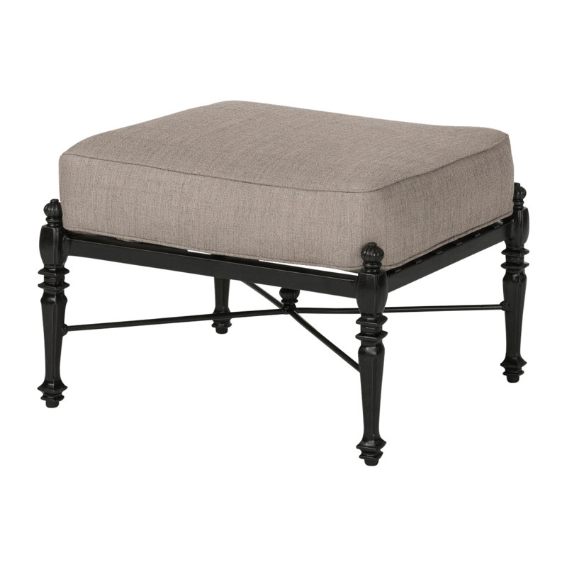 Grand Terrace Outdoor Ottoman, Cast Ash Sunbrella® Plainweave, Desert Bronze