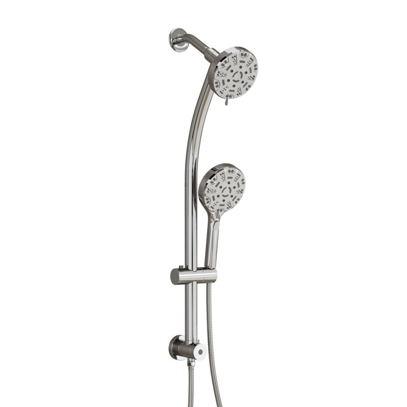 Dual Shower Head 1.8 GPM with Self-Cleaning, Chrome