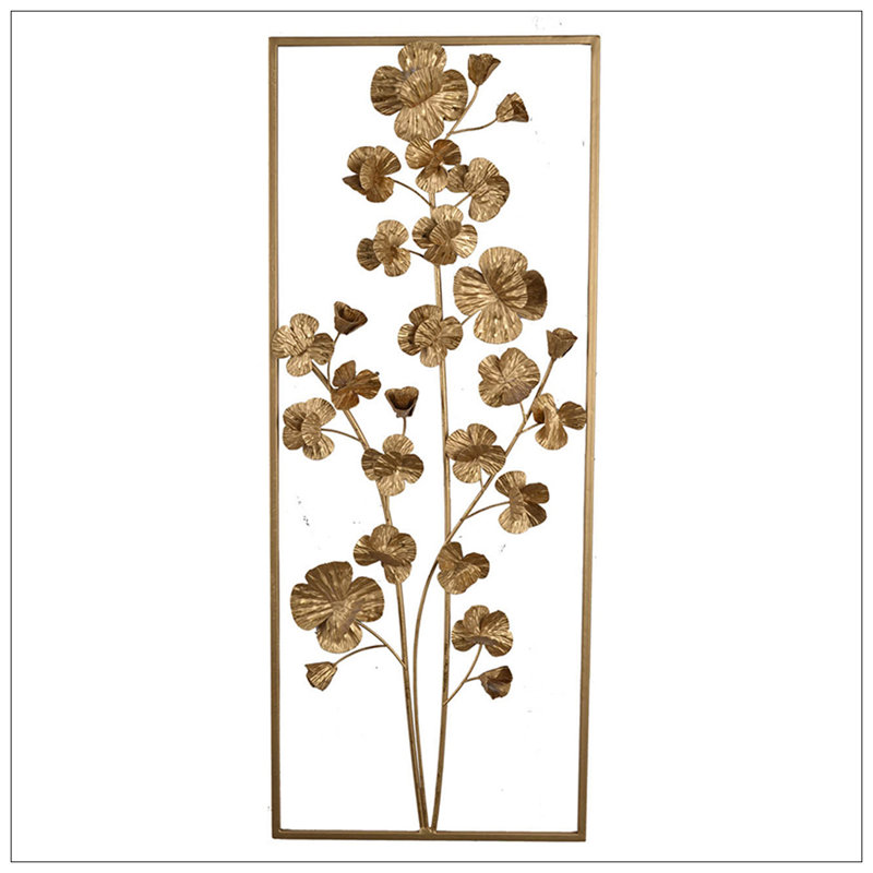 Gold Metal Tree Flower Wall Sculpture for Nursery