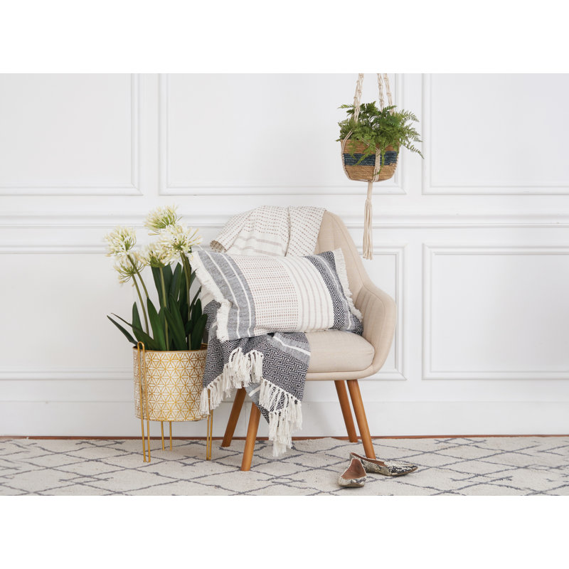 Berkley Striped Cotton Blend Throw Pillow
