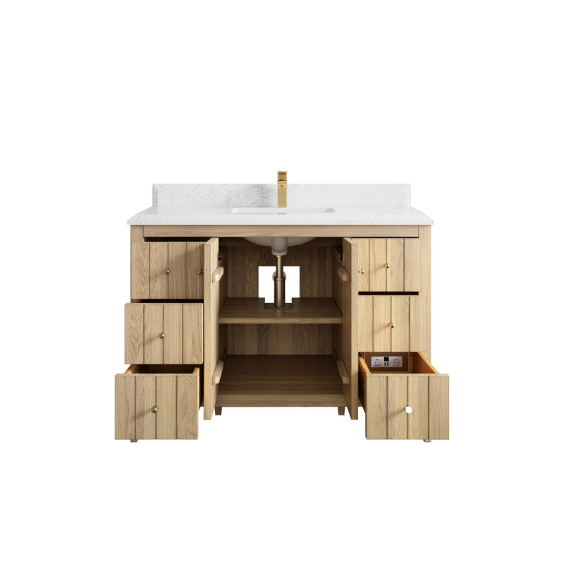 Chêne d'Atlanta 48 po X P 22 po Meuble-lavabo simple en D, Empira