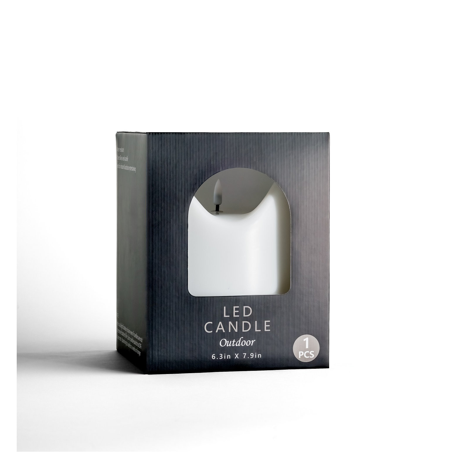 Small White Flameless Outdoor Candle
