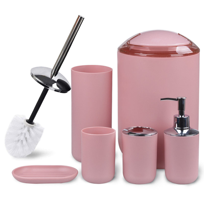 Balch Bathroom Accessory Set, Pink