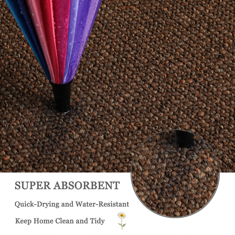 Tapis d'entrée antidérapant haut de gamme Premium, L 32 po x L 48 po, Brun