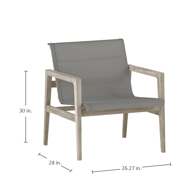 Coast Patio Lounge Chair, Oyster Teak Frame/Gray Sling