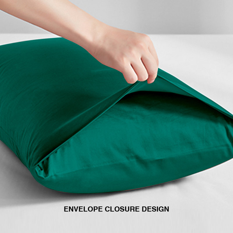 Taies d'oreiller en microfibre brossée avec fermeture à enveloppe, housses de coussin confortables toutes saisons, paquet de 2