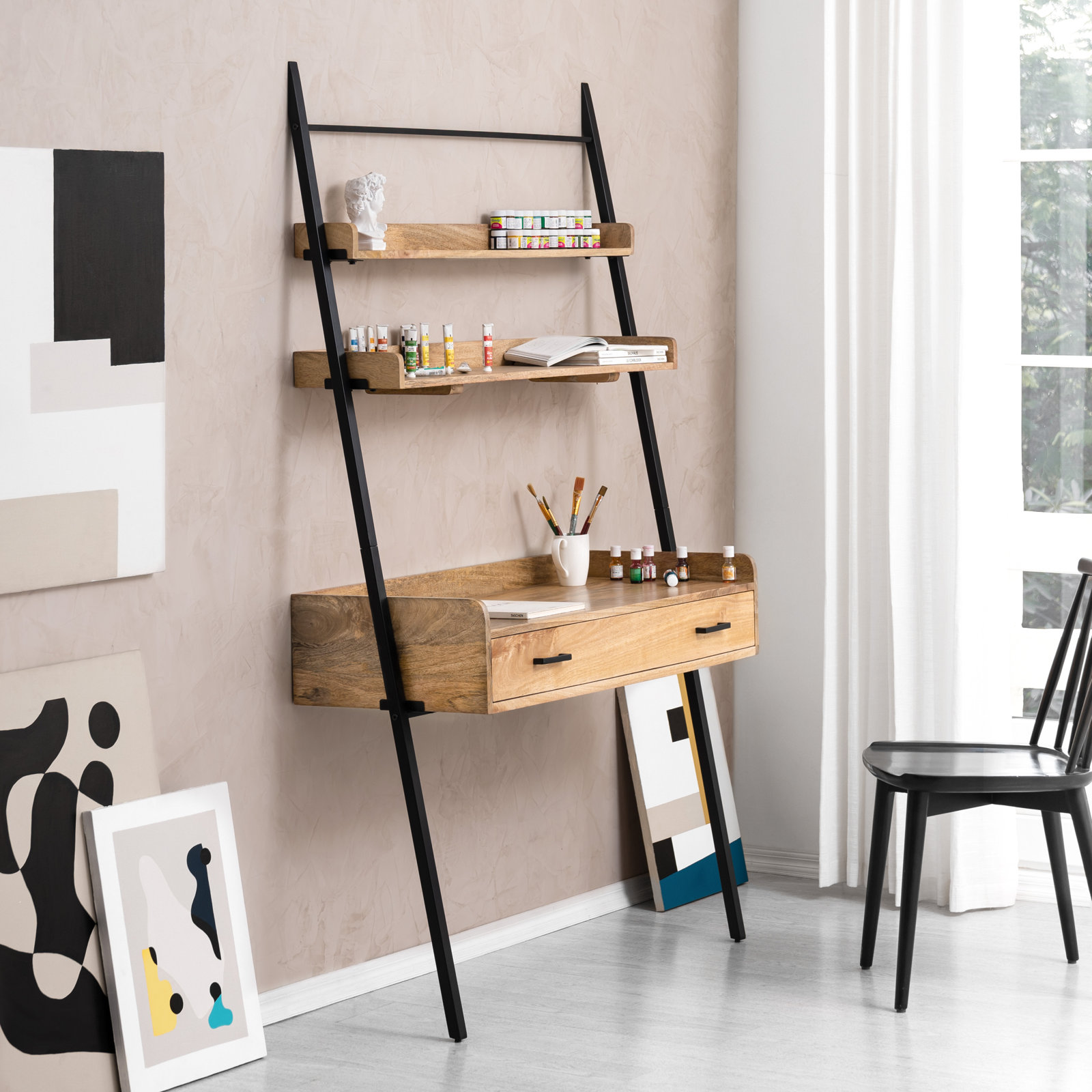 Innes 43" Mango Desk, Natural/Black