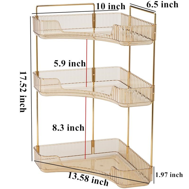 Awbree Plastic Makeup Organiser, Gold