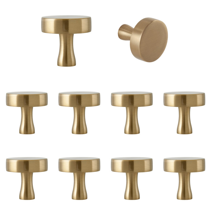  The Perfect Knob 1-1/8" Satin Brass Round Knob Multipack, Satin Brass