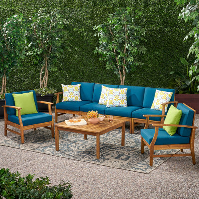 Hulda 7 Piece Sectional Seating Group with Cushions