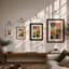 Modernist Flower Study Mid-Century - Framed Print-947388029-947388031