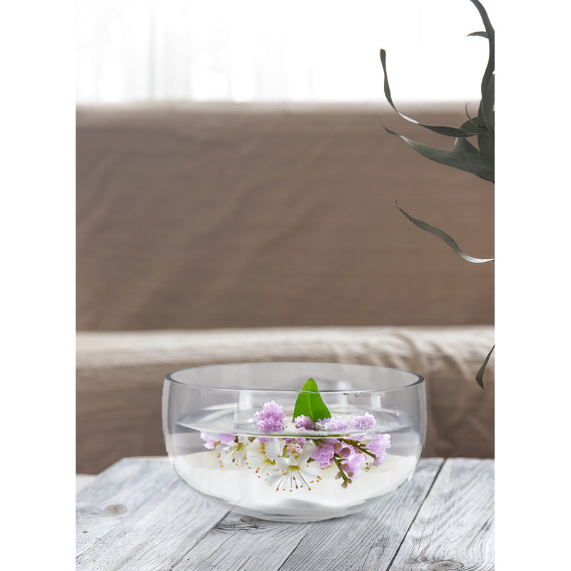 Ensemble de 12 bols en verre transparents ronds Latitude, vase décoratif bas en verre pour la maison, mariage, fleurs, bougie flottante, fruits, porte-accessoires, 6 po de diamètre et 3 po de hauteur