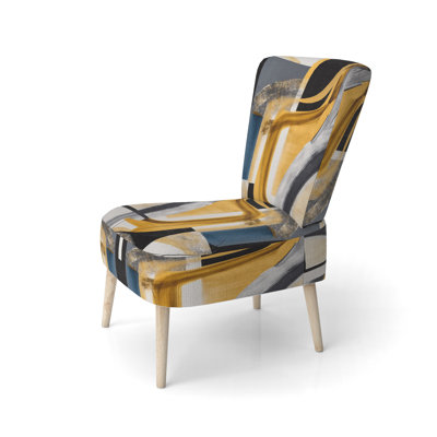 Chaise d'appoint rembourrée Glam Gold and Black Expression IV