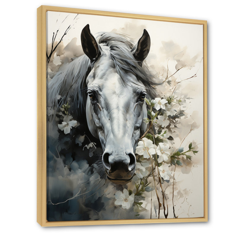 Keiosha Asian Art Cow Sumi VII, reproduction d'art sur toile, Cadre naturel flottant, H 40 po x l 30 po x P 1,5 po