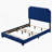 Blue Queen Panel Bed with Scooped Headboard