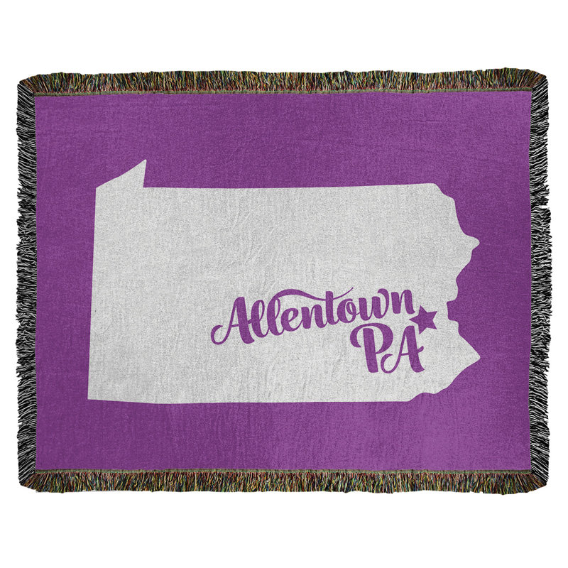 Jeté en coton tissé allentown pennsylvanie, l 60 po x L 80 po, Violet