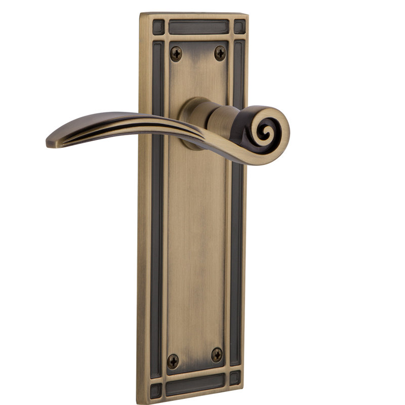 Mission Plate Double Dummy with Swan Lever, Antique Brass