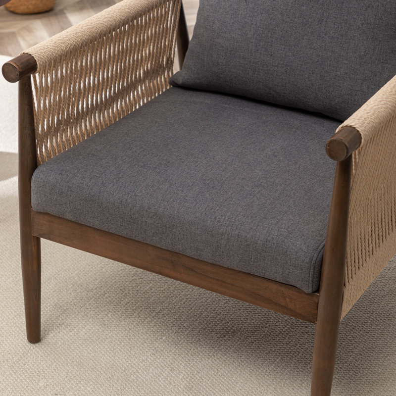 Fauteuil rembourré Radira, Polyester gris