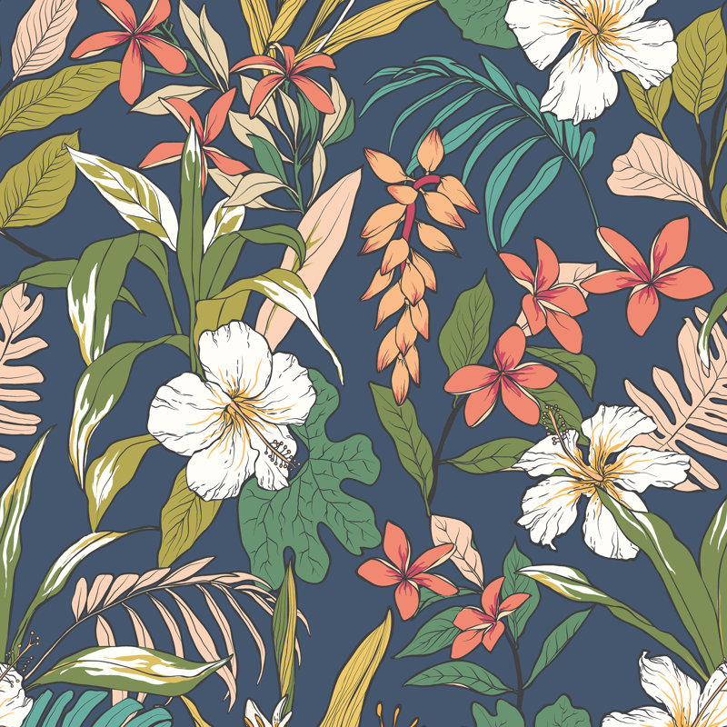 Oasis wist Smooth Matt Wallpaper, Navy Blue