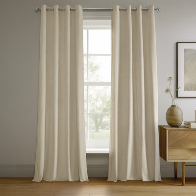 Rafaelita Velvet Thermal Blackout Grommet Single Curtain Panel