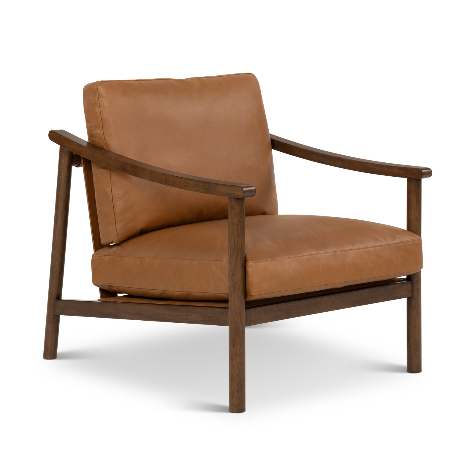 Genuine Leather Side Chair, Panama Tan Genuine Leather