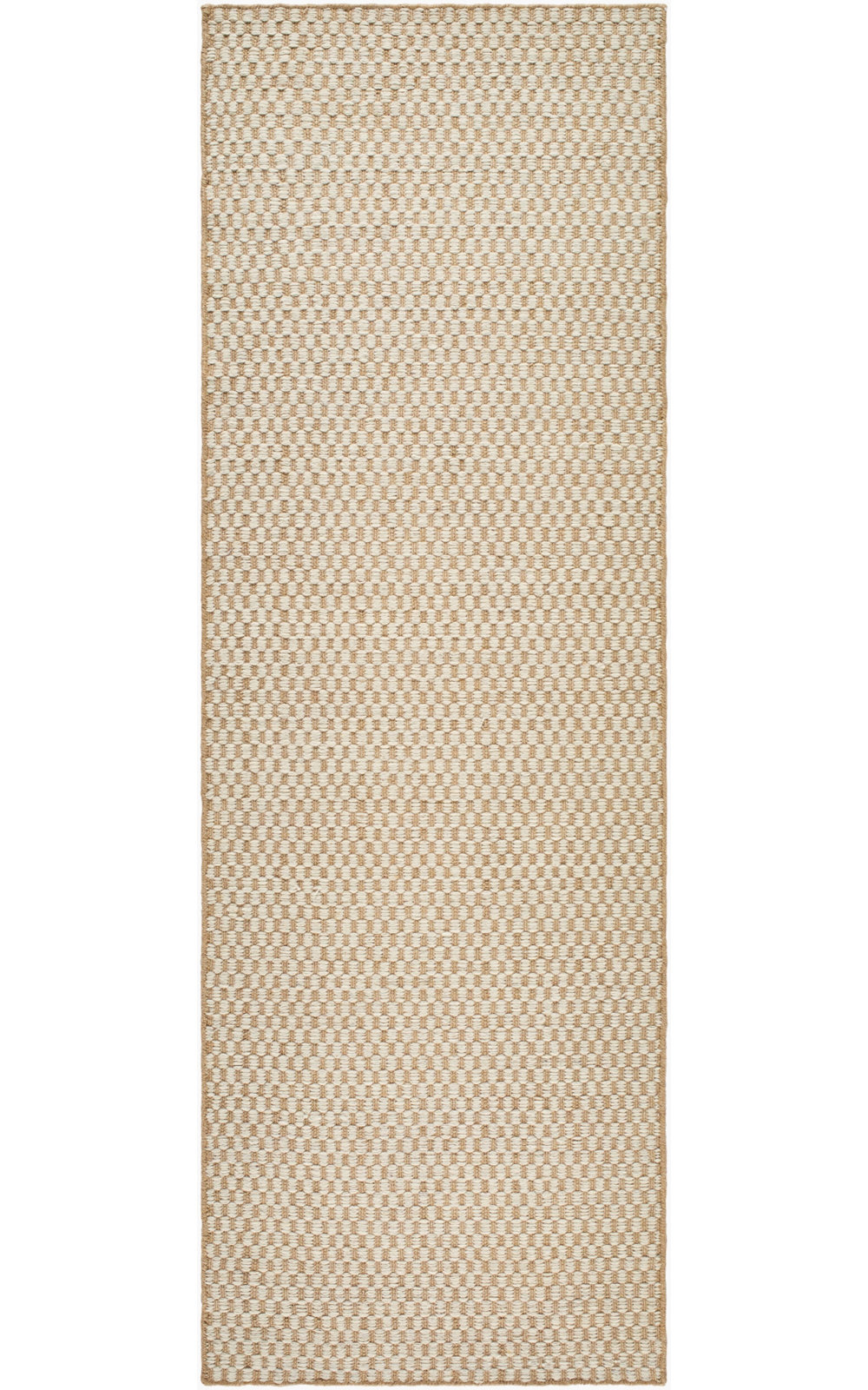 Hand-Woven Checkered Rug, Runner 2'6" x 8'