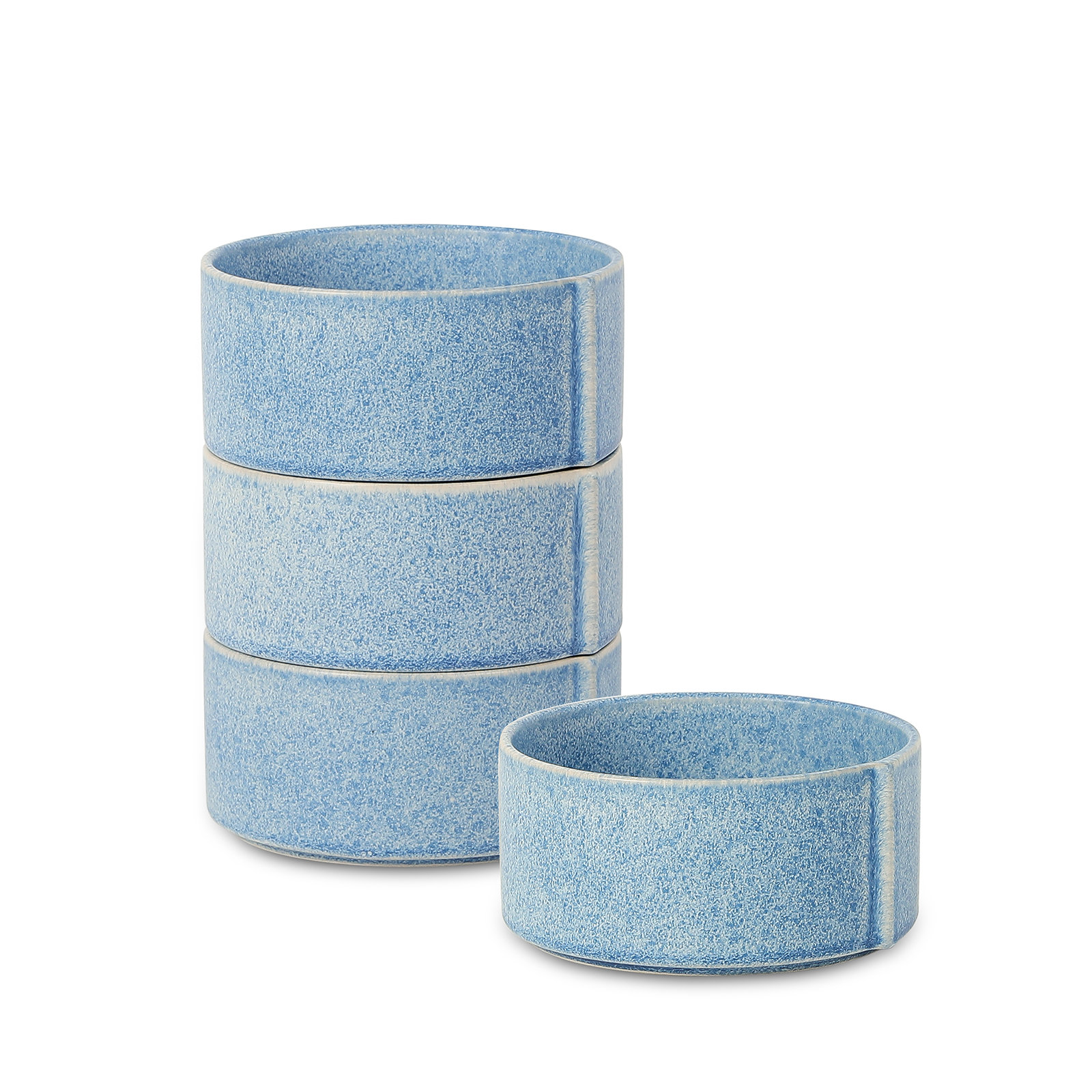 Stone Lain Bao 4-Piece Bowl Set Stoneware, Blue