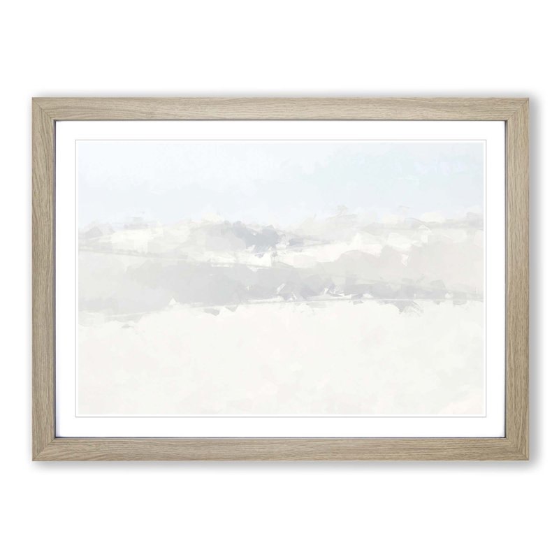 White Sands in New Mexico in Abstract - Picture Frame Painting Print, 40cm H x 60cm W x 2cm D, Oak
