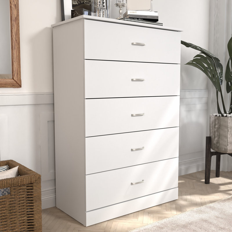 Allyannah 5 Drawer 47.2'' H Dresser, White