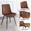 Chaise de salle à manger rembourrée avec pieds en acier au carbone (ensemble de 4)-124568719-124579587