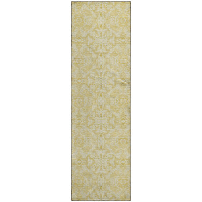 Premium Machine Washable Prisco Gold Rug