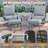 Outdoor Swivel Rocker Patio Chairs With Ottomans And Coffee Table 5 Pcs Bistro Set-229307991
