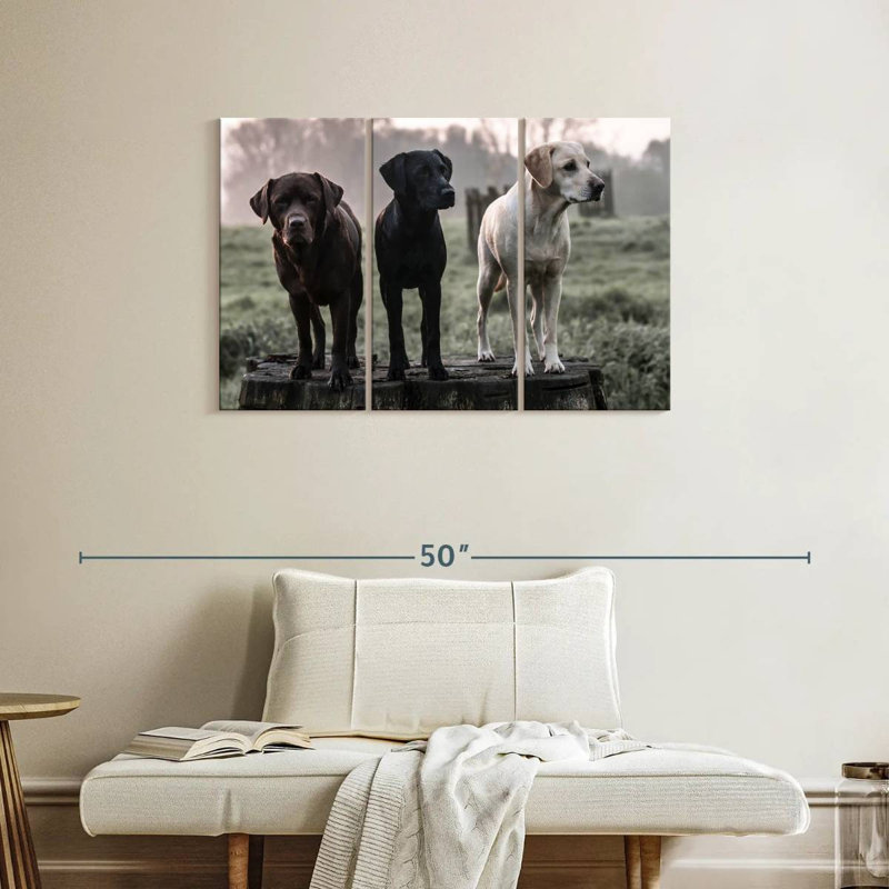 Labrador Dogs, 24" H x 38" W